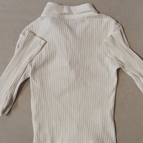 ZARA OFF-WHITE KNIT POLO US S - Picture 2 of 4